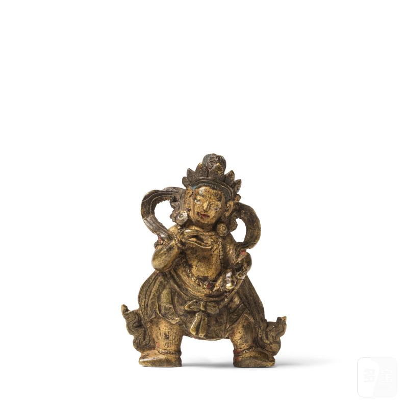 西藏 十九世紀 銅佛龕及佛像 | PETIT AUTEL PORTABLE AVEC STATUETTE EN BRONZE - 图7